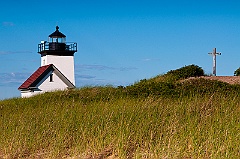Long Point Light by a Memorial Hill on Cape Cod